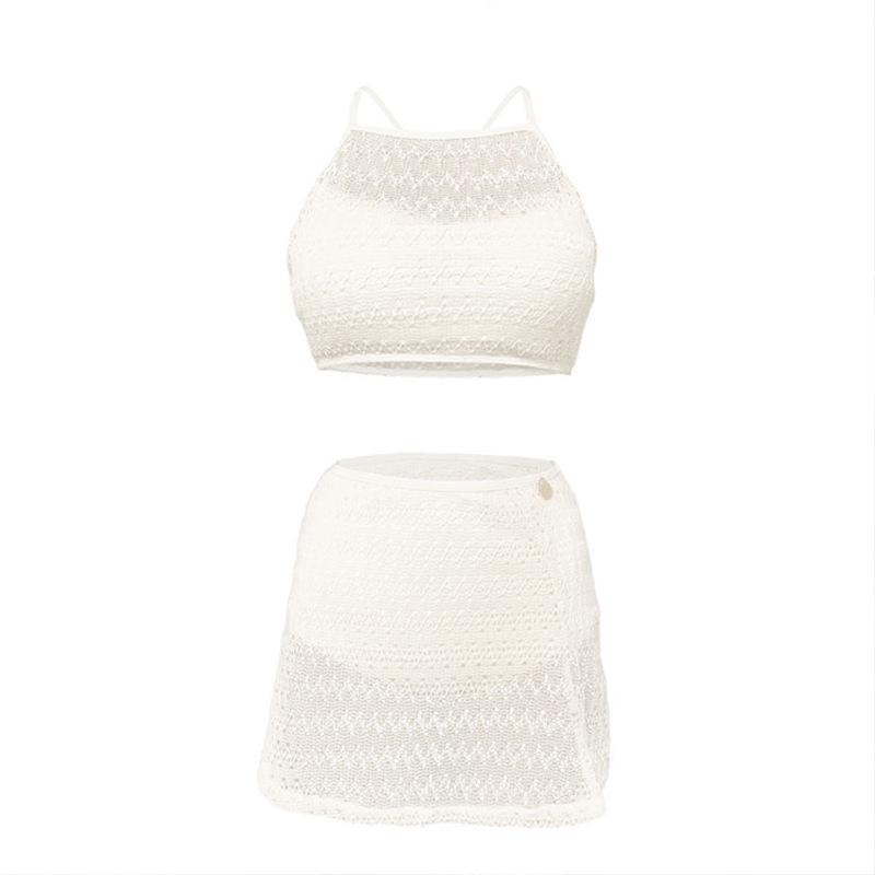 Женский сексуальный кружевной купальник бикини халтер с юбкой - Раздельный купальник в корейском стиле