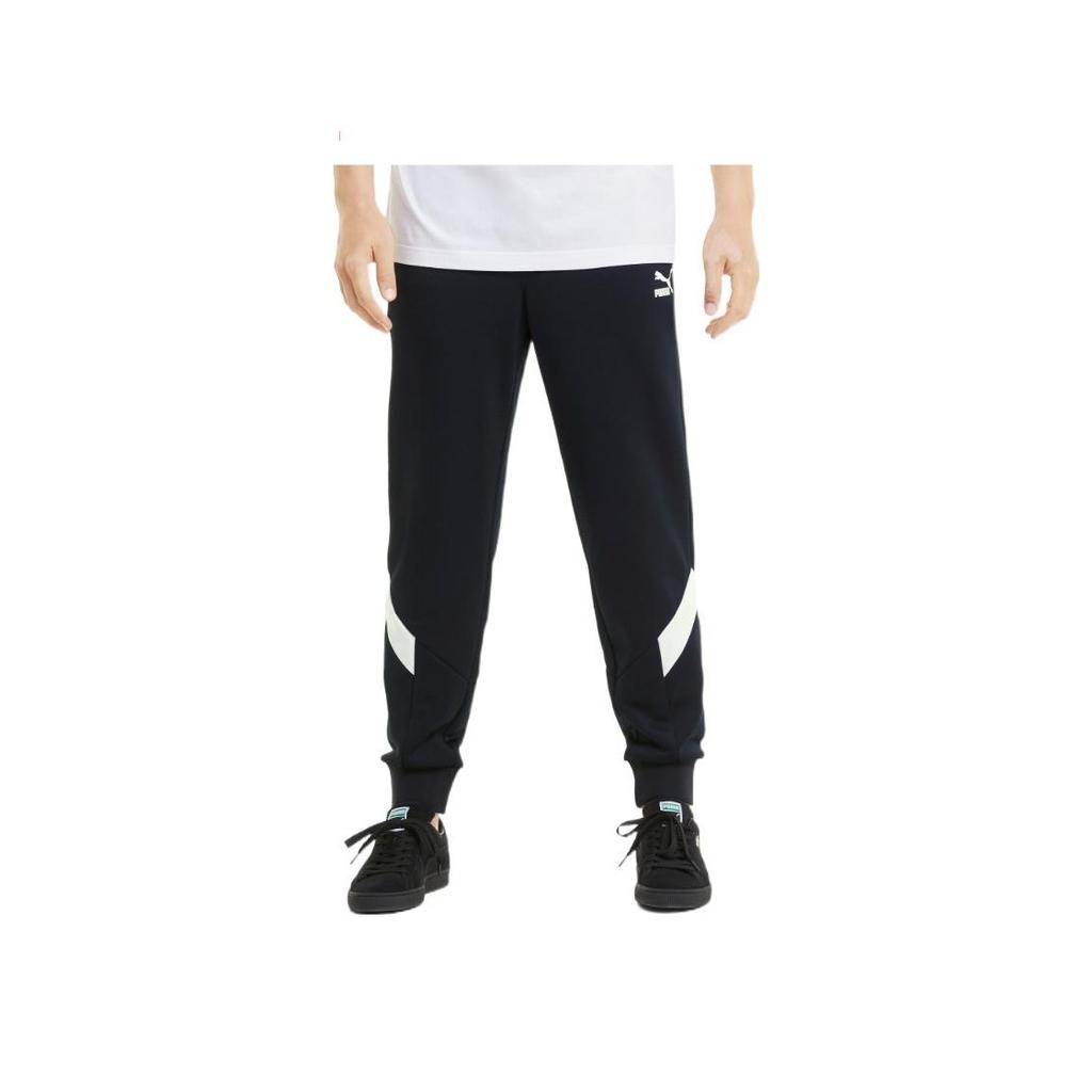 Puma Striped Logo Print Drawstring Casual Pants Men Bottoms Black 532932-01