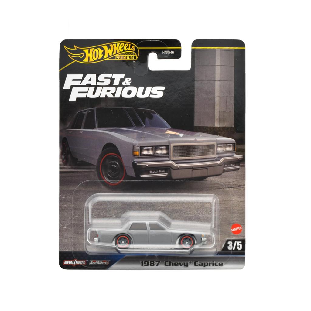 Hot Wheels Fast and Furious 1987 Chevy Caprice Vehicle Toy Mini Car for Ages 3 and Up Gray HRT98 -