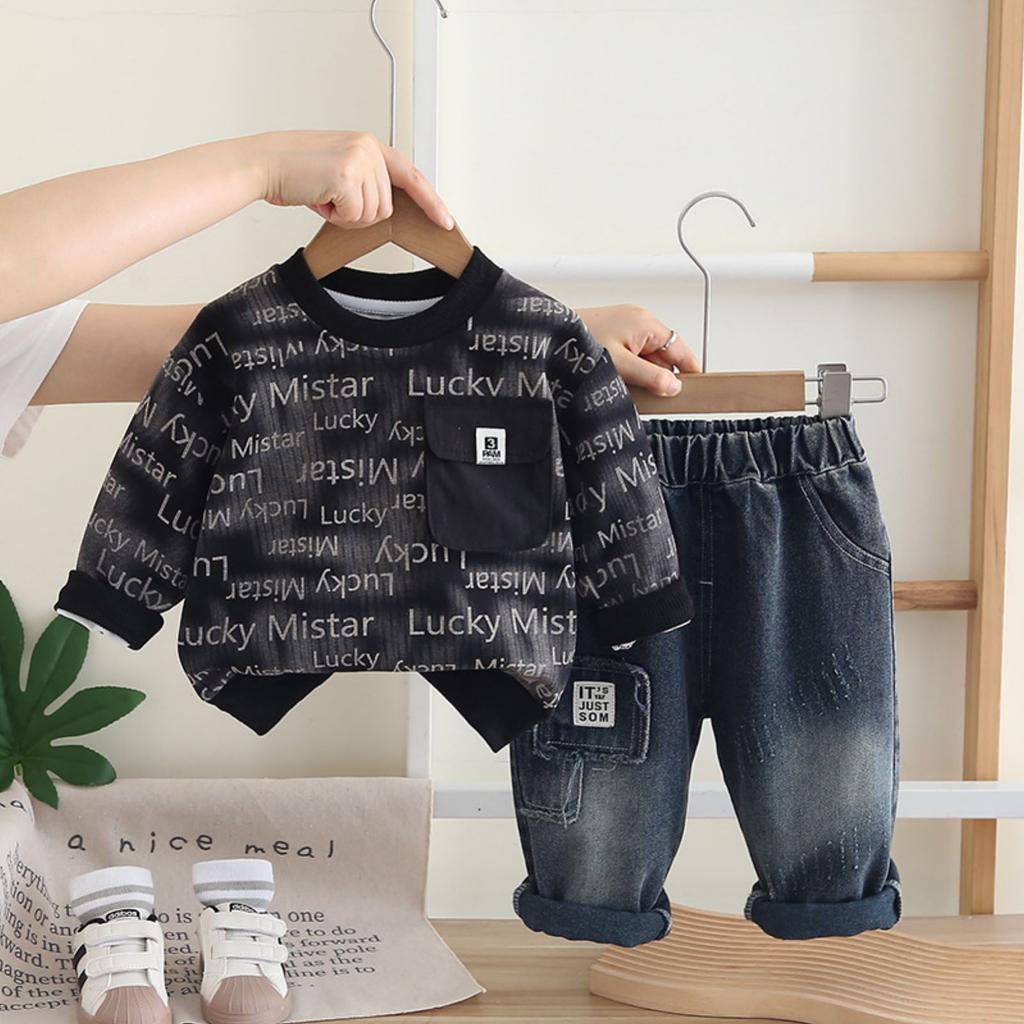 Детский повседневный комплект с длинным рукавом, удобные наряды для повседневной носки