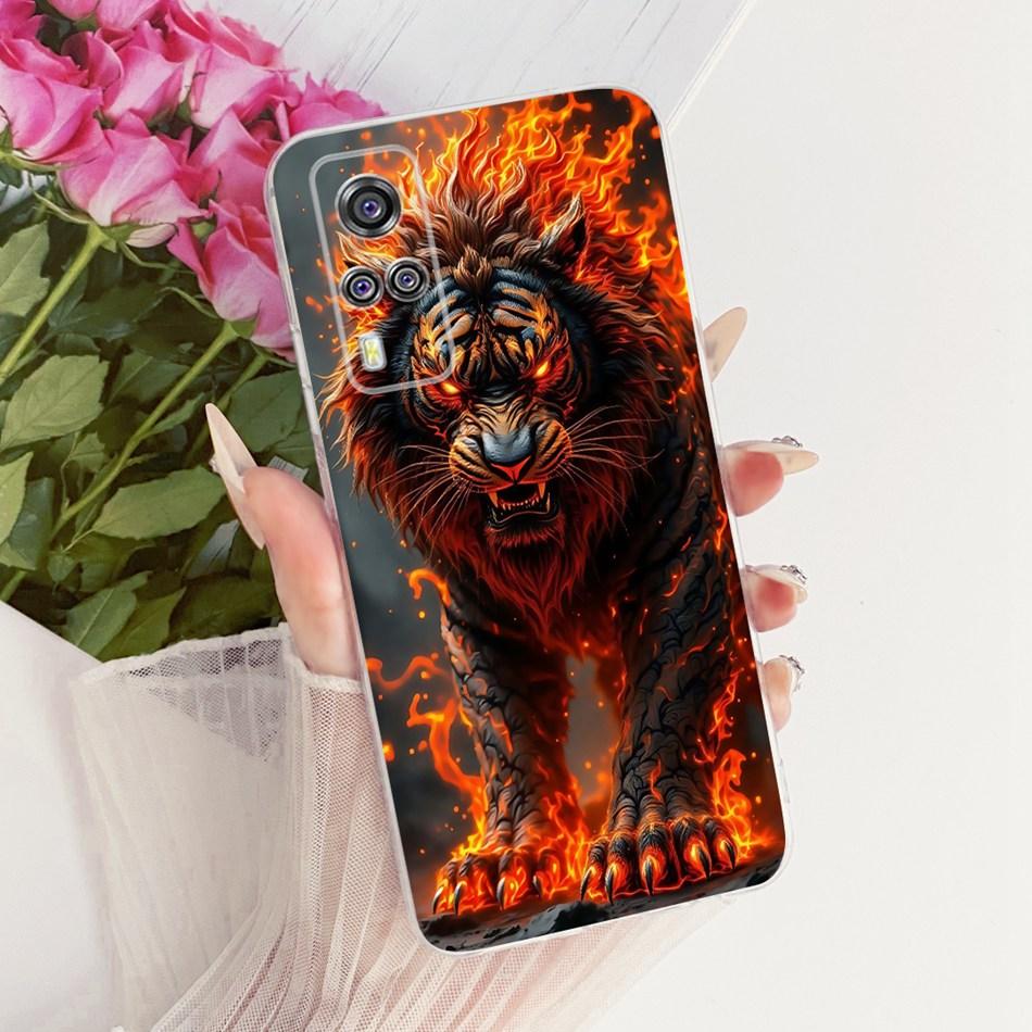 Для Vivo Y51 V2030 V2031 Y51A Y31 Y33 Y53s 4G Чехол для телефона с рисунком «Крутой Дракон Тигр» для Vivo Y51 2020 Мягкие силиконовые TPU чехлы