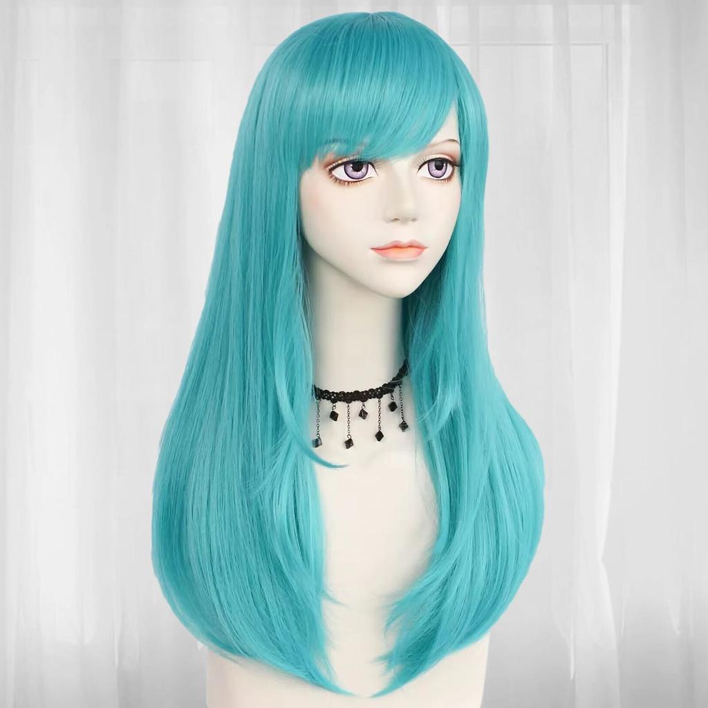 Длинный прямой серебристо-синий Dragon Ball Bulma парик для косплея на Хэллоуин, Рождественскую школу, День благодарения