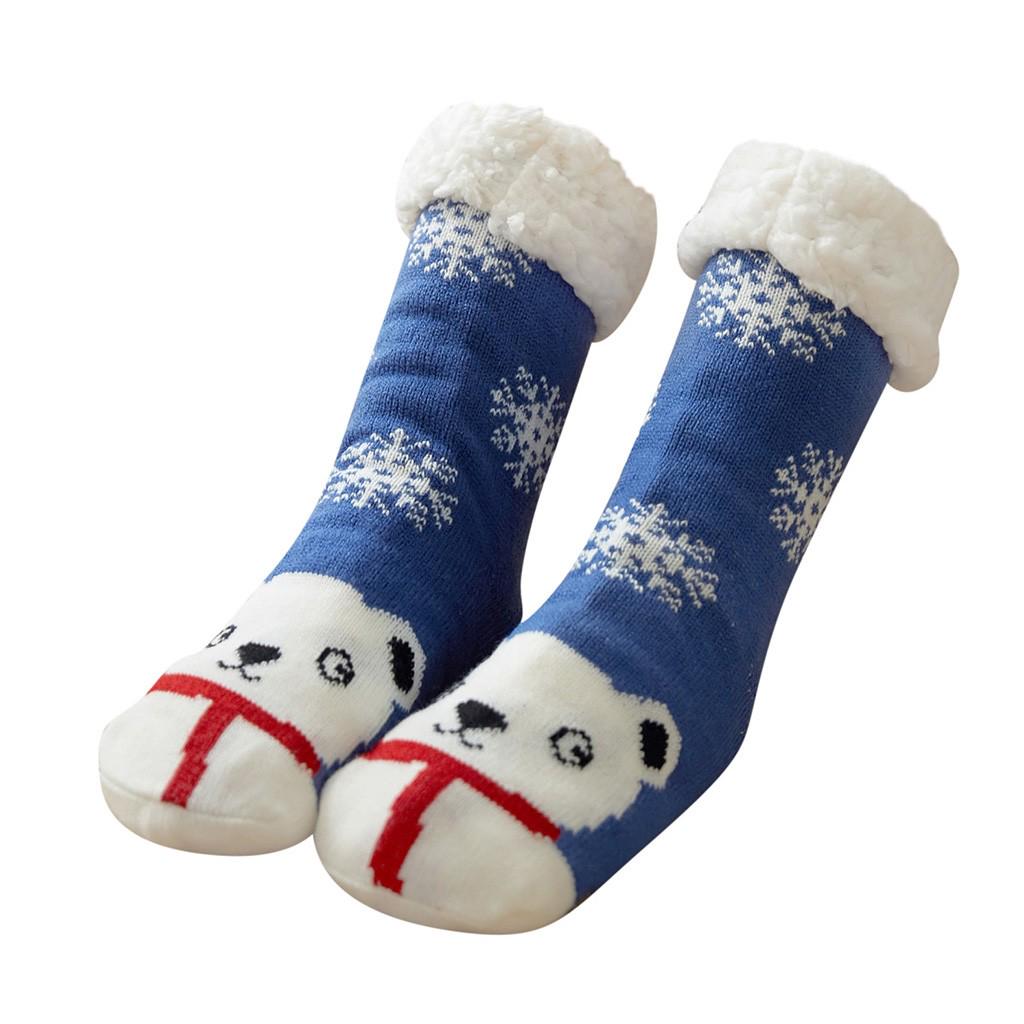 Christmas Women Cotton Socks Print Thicker Anti-slip Floor Socks Carpet Socks