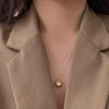 Niche Design Circular Pendant Letter Necklace - Elegant, Simple, and Versatile Clavicle Chain for Women.