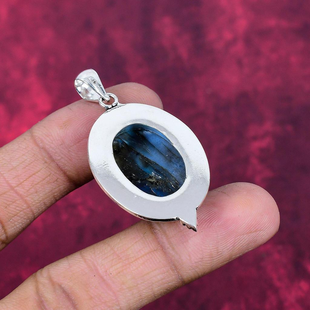 Labradorite Pendant Gemstone Jewelry, 925 Solid Sterling Silver Pendant, Handmade Jewelry Birthstone Pendant, Gift For Him