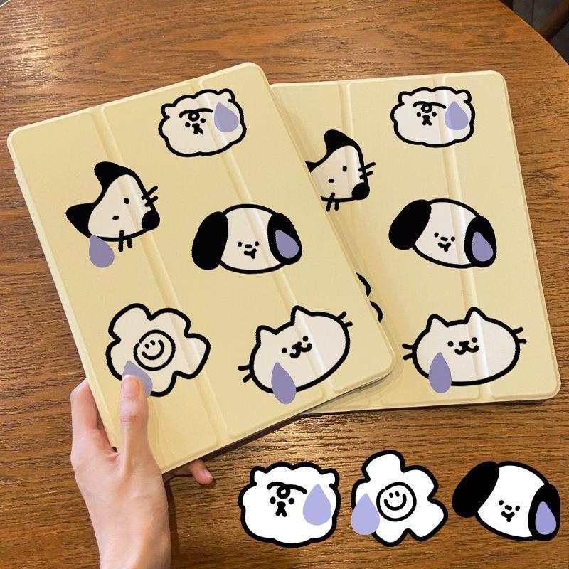 Чехол для iPad 2021 gen9 10,2, разноцветный чехол-раскладушка с милым собачьим узором, умный защитный чехол Air1/2 9,7 Air3 Pro2017 10,5 с подставкой для карандашей