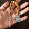 Prayer Saint Benedict Medal Blessing Saint Benedict Rosary Wooden Prayer Beads  Prayerful Catholic