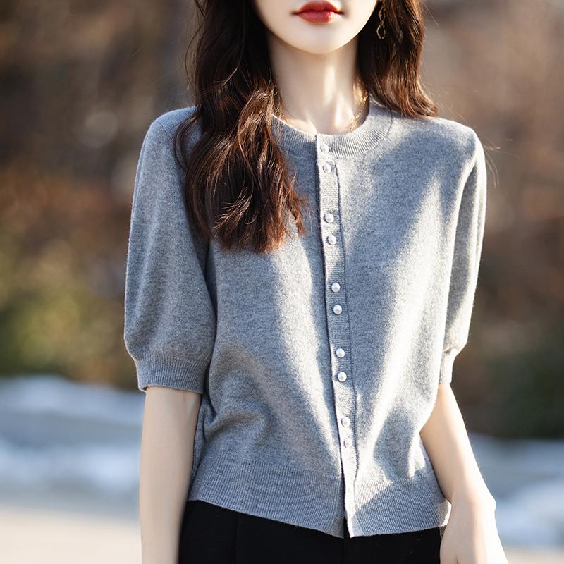 Женский легкий кардиган из 50% шерсти и 50% шелка Mulberry — универсальный трикотаж на все 4 сезона для комфорта и стиля в любое время года