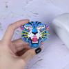 Blucome Acrylic Cute Tiger Brooches Safety Pins for Women Kids Vivid Animal Brooch Acetate Fiber Christmas Gifts Costume Jewelry