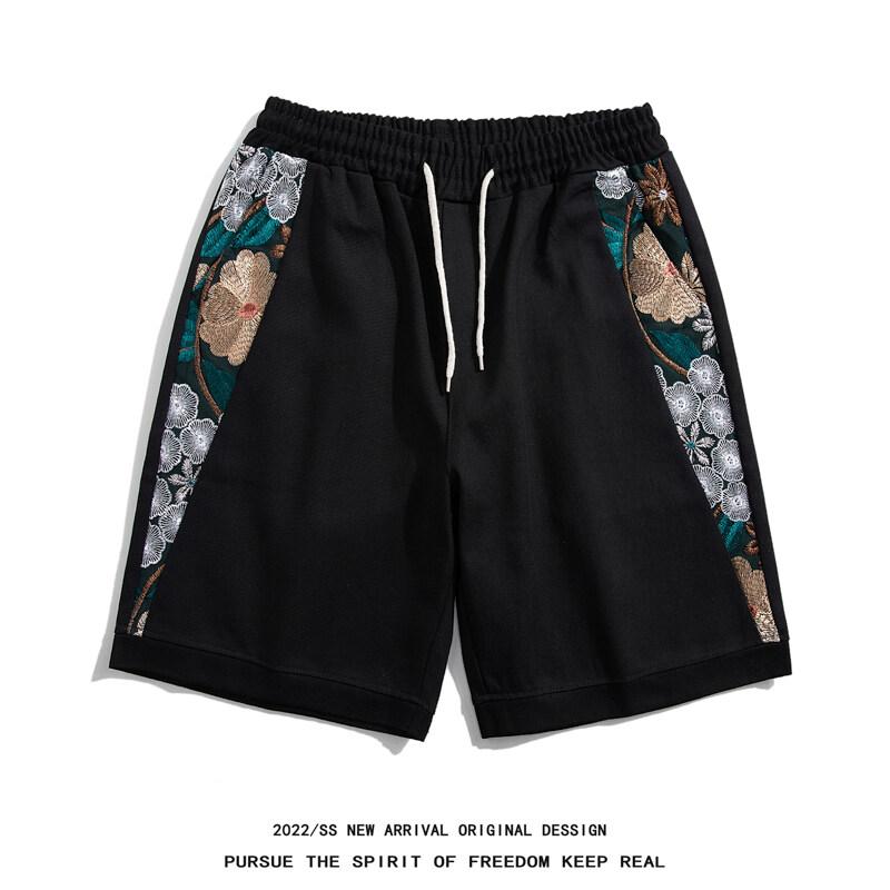 2025 Летние мужские шорты с японской вышивкой, мужские повседневные шорты, мужские шорты в китайском стиле, брендовые пляжные шорты, мужские шорты для серфинга