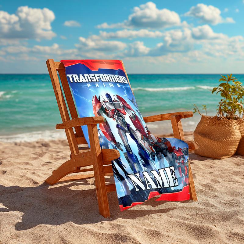 Personalized customized proof beach towel with The Transformers pattern - soft, absorbent,quick-drying,perfect swimming,camping&bathing