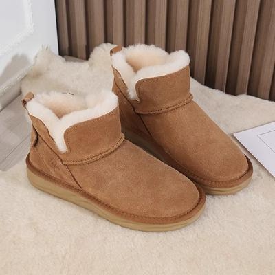 Женские зимние ботинки на платформе, теплые ботильоны из искусственной замши с подкладкой из искусственного меха, удобные пушистые нескользящие мини-ботинки для женщин