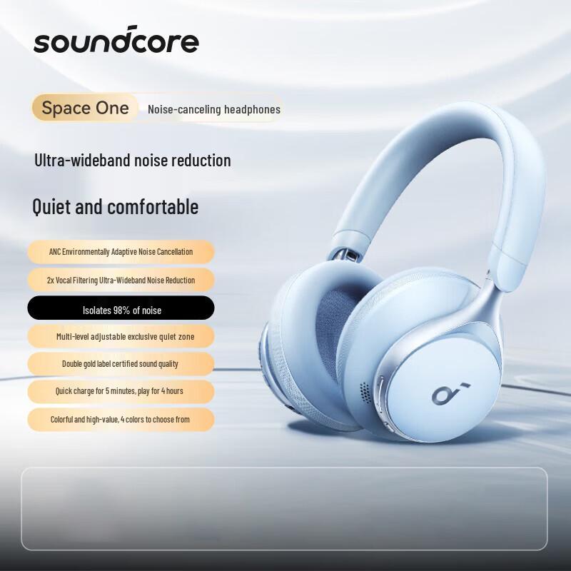 Беспроводные накладные наушники Soundcore Space One S1 с активным шумоподавлением