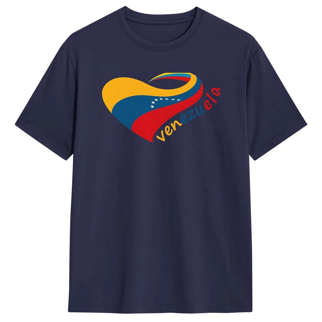 Unisex Heart Of Venezuela T Shirts Cotton Tops Summer YK Funny Short Sleeve TShirt Crew Neck Harajuku Casual Tee Shirt