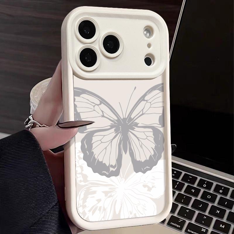 Красочный чехол-бампер из мягкого ТПУ с бабочкой для iPhone Air 16e 17 16 15 14 Pro Max 13 12 Pro 15 16 14 Plus Противоударный силиконовый чехол