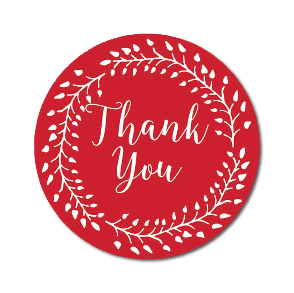 Darling Souvenir Round 1.6 Inches Black Vines Border Thank You Stickers Non Customized Gift-45