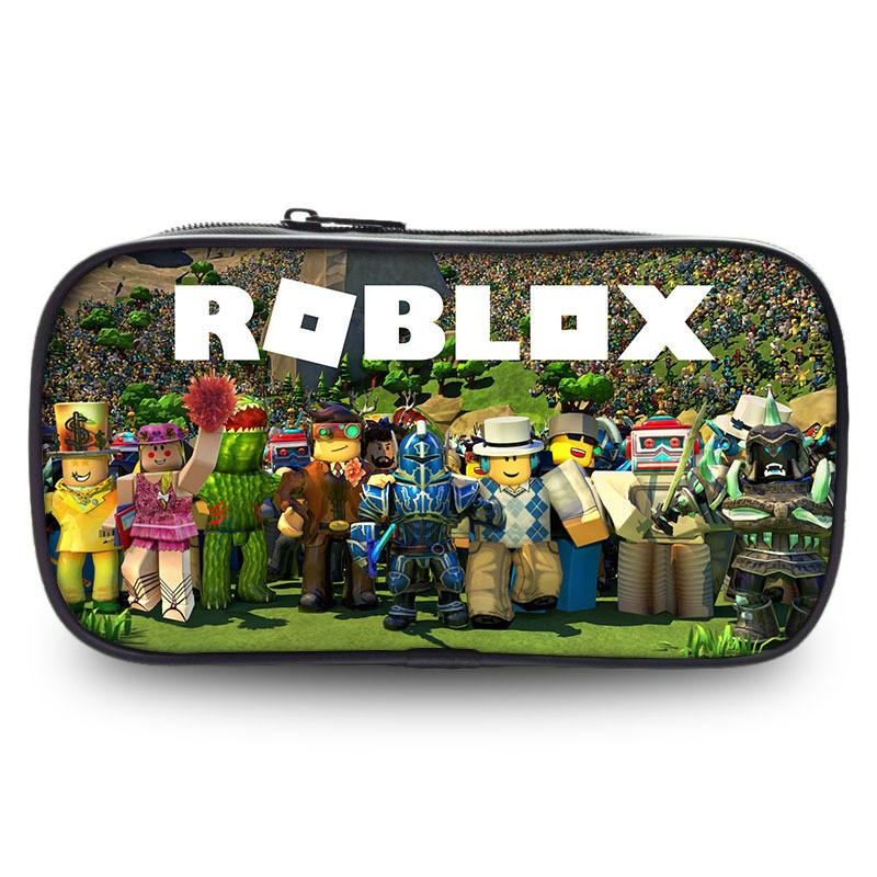 Вместительный пенал Roblox из прочной ткани Оксфорд с забавными рисунками для студентов