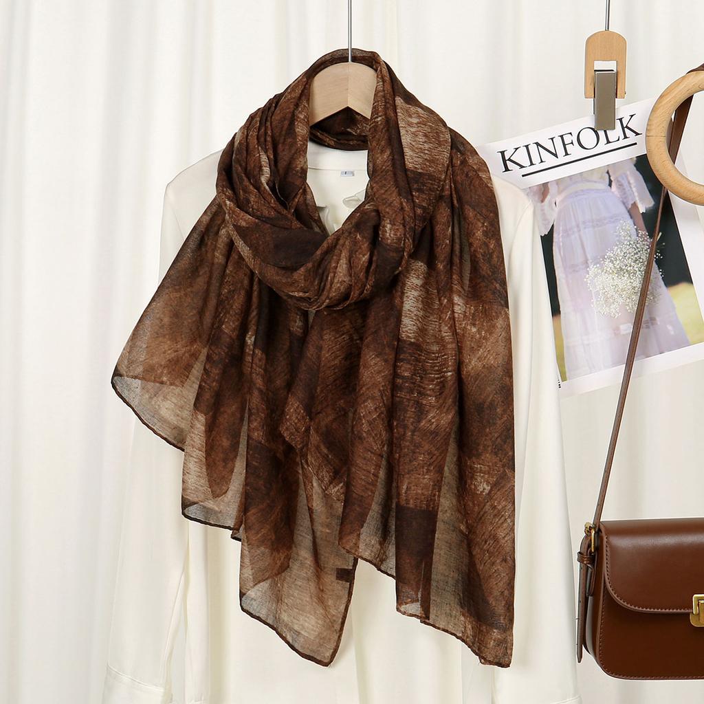 Fashion Printed Hijab for Women Color Blending Voile Scarf Muslim Soft Premium Shawl Breathable Headscarf Turban 180*90CM