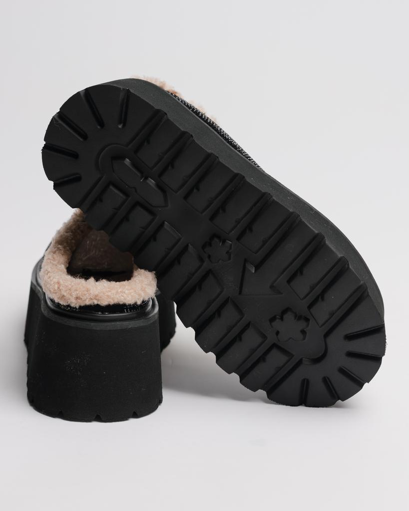 Platform Uggs with Rhinestones Suny Liana 53500 36 Black Suede Wool