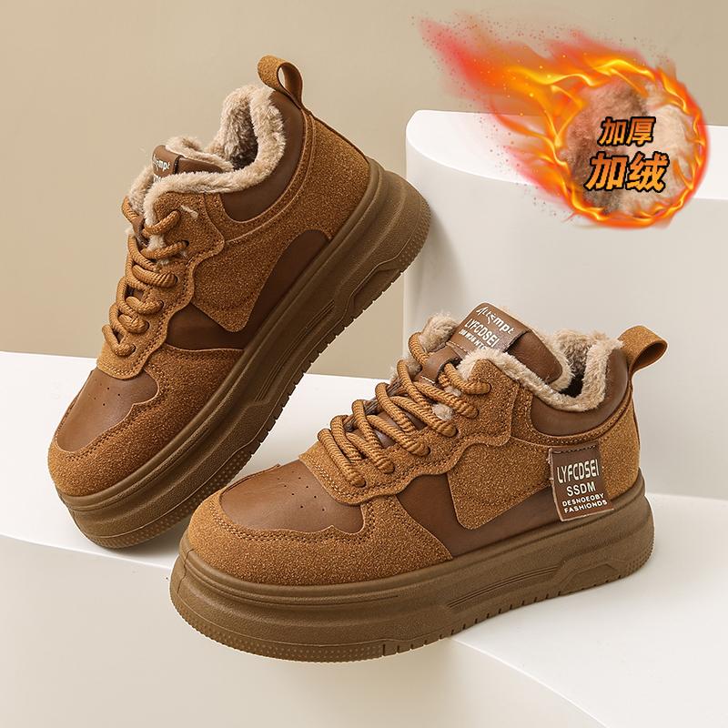 CRLAYDK женские зимние туфли на меховой подкладке замшевые кроссовки на платформе теплые модные повседневные уличные женские прогулочные ботинки по щиколотку для снега