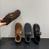 Толстоподошвенные мягкоподошвенные ворсистые Birkenstocks, пушистая обувь, теплая хлопковая обувь, снегоступы, туфли