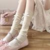 Ice Silk Calf Socks for Women | Summer Sweet Bowknot Slouch Socks - Thin White Lace Ballet-Style Knee-High