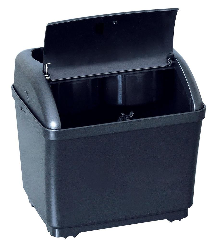 SEIWA Car Accessories Мусорный бак для мусора S Drink Black W887 с функцией подставки для напитков и открывающейся крышкой, одним нажатием