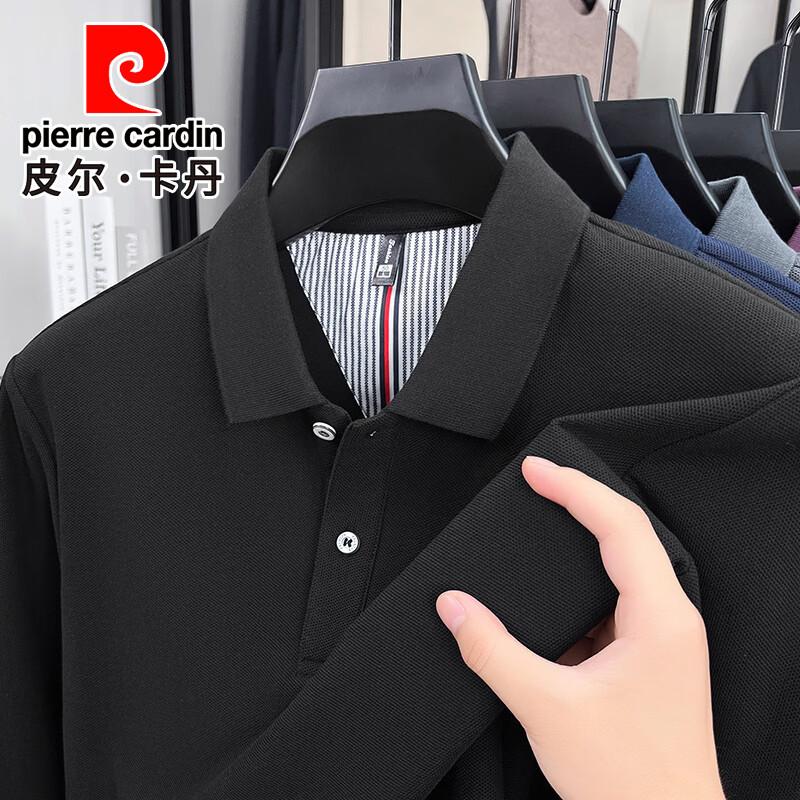 Pierre Cardin Мужская осенняя рубашка-поло с длинным рукавом в стиле business casual
