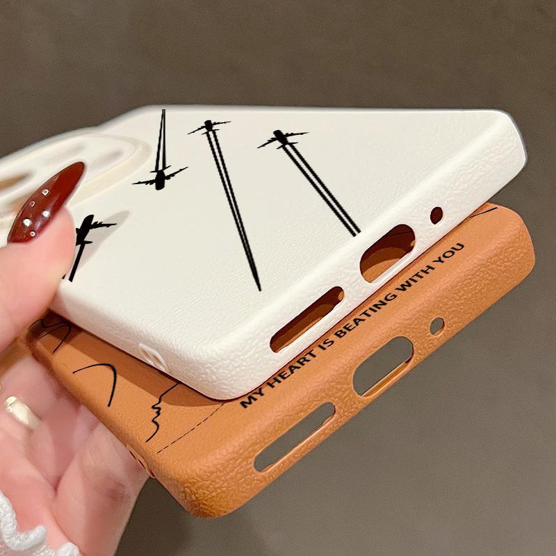 Aircraft Route Print TPU Soft Case For Xiaomi 13T Pro Redmi X6 M6 Pro Note 14 Pro 13 12 11 10 Pro Matte Leather Texture Shockproof Slim Phone Cover