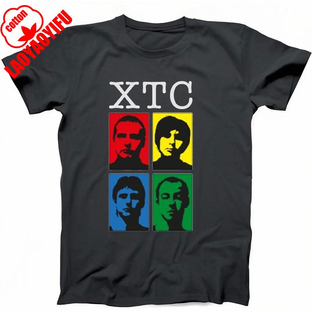 XTC Drums and Wires Футболка Черная Подарок Музыкальный Стиль New Wave Rock Модная и Повседневная Хлопок Пенье Короткий Рукав Круглый Вырез