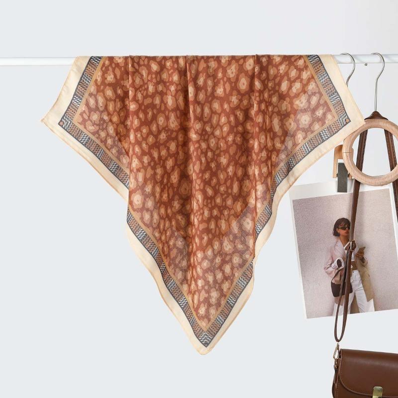 New Women's Silk Scarf High-end Velvet Versatile Simple Triangle Scarf Decorative Small Scarf Hot-selling