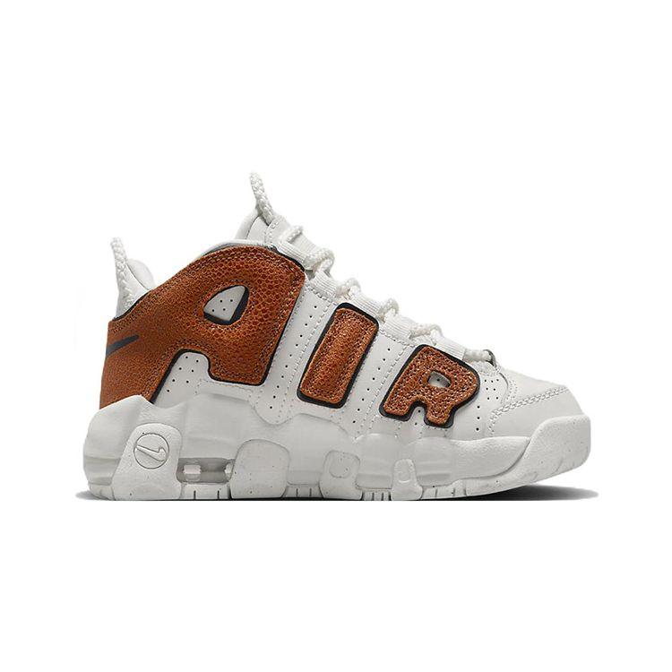 Nike Баскетбольные кожаные детские кроссовки Air More Uptempo PS White Phantom Black DZ5322-001