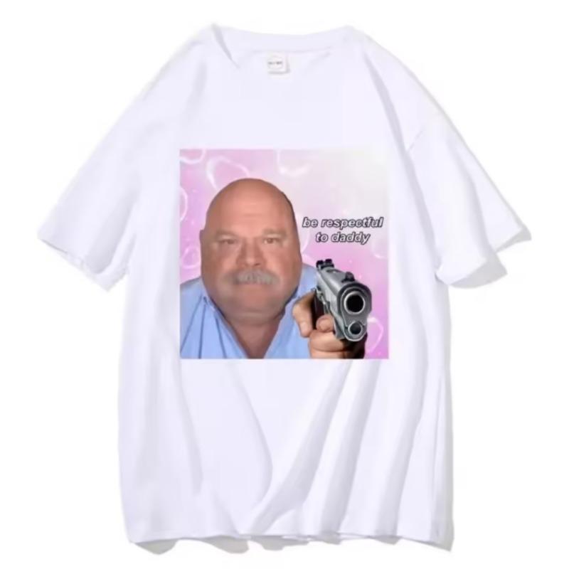 Футболка Bertram Be Respectful To Daddy Смешные женские футболки Streetwear Свободные забавные футболки с круглым вырезом Мода Y2K Черная белая одежда