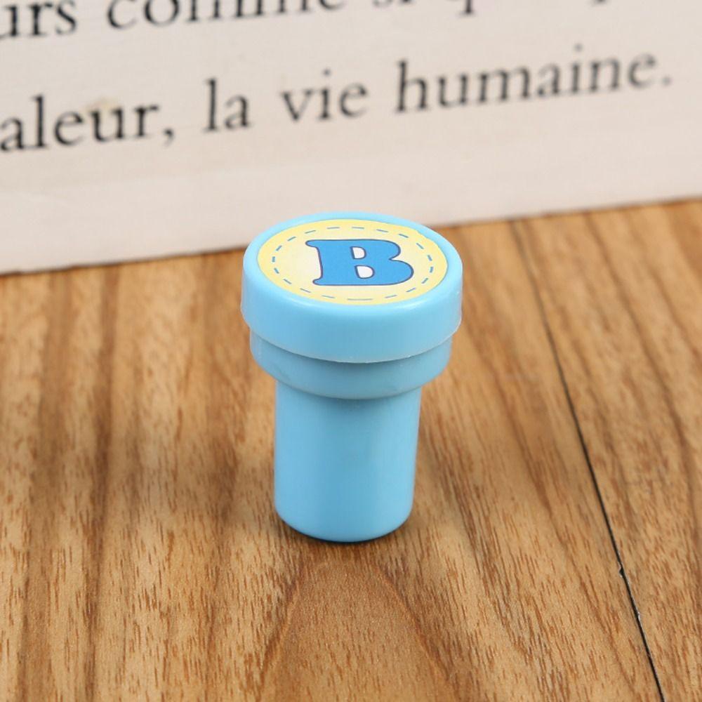 Self-ink 26pcs Alphabets Letters Round Stamp Number Children Arithmetic Seal Kids/Children