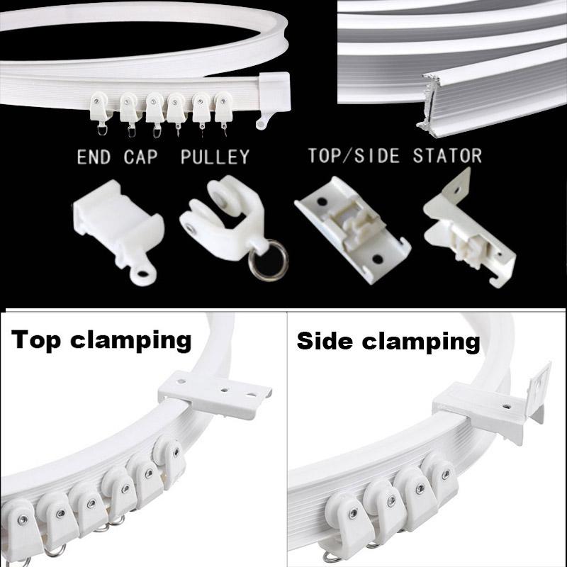 Flexible Ceiling Curtain 1M Track Mounted Bendable Curved Rod Rail Straight Slide Windows Decor Plastic Accessories Kit