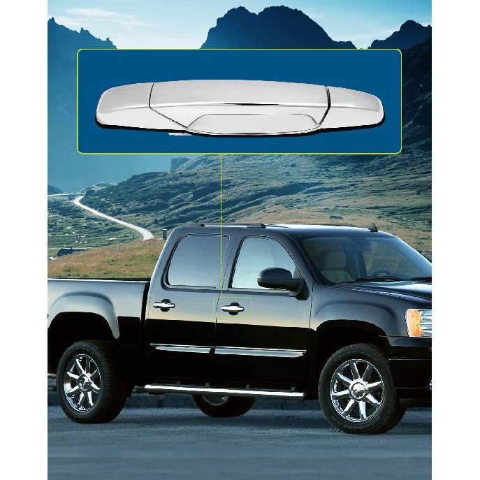 LUJUNTEC Exterior Door Handle - Front Passenger Right Side, Chrome Direct Replacement for 2007-2013 for Cadillac for Escalade,2007-2013 for GMC for