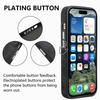 For iPhone 16 Case Ring Kickstand Leather Coated TPU Back Cover with Card Holder - Black