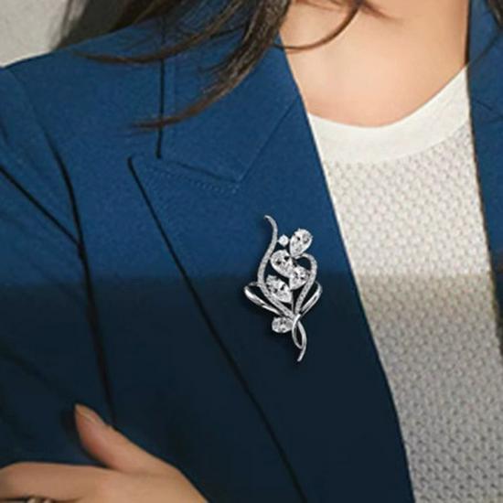 Элегантная блестящая брошь-тюльпан - Классическая бутоньерка для пальто и костюмов