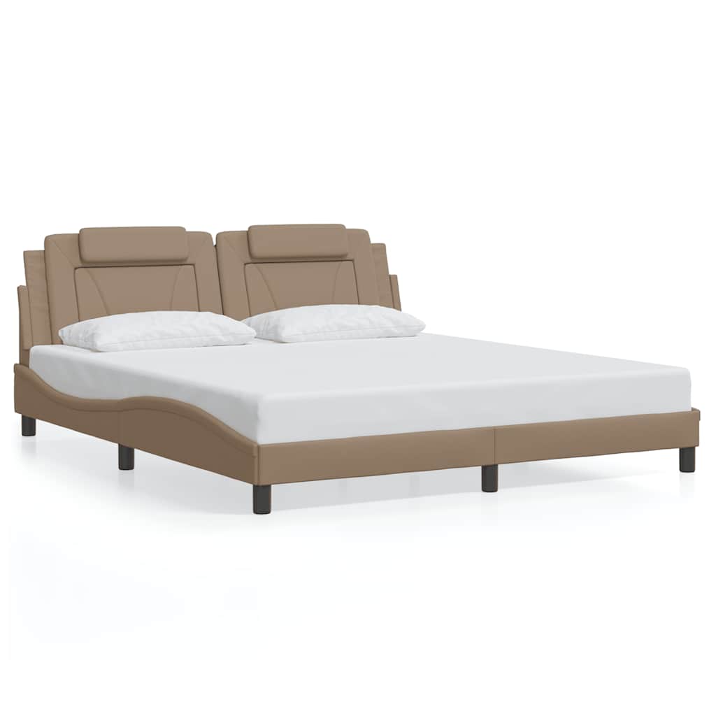 Viana Bed Frame without Mattress Cappuccino Brown 180 x 200 cm Faux Leather