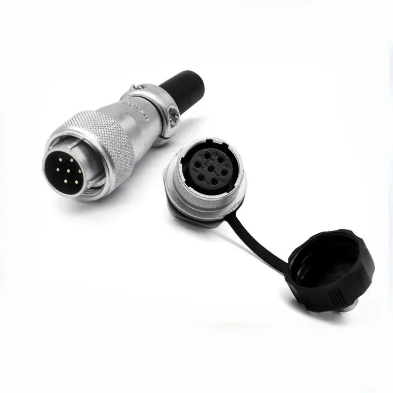 WEIPU WS16 TQ+ZM LED Light M16 Electrical Avaition Connector 2 3 4 5 7 9 10 Pin Adapter Male Plug Female Socket Rear Nut Seat