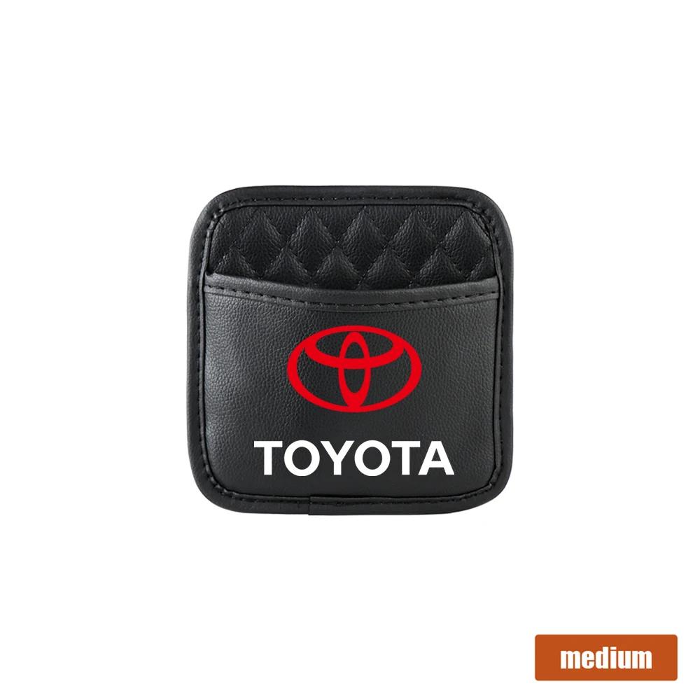 Leather Car Storage Pocket Seat Back/Door/Center Console Organizer for Toyotas TRD Autocollant Pegatina RAV4 Avensis Yaris Reiz
