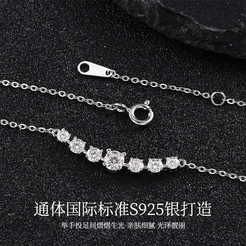Moissanite Pendant Necklace Clavicle Chain Women