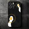 Забавная мультяшная гусь Игра Мягкий чехол для телефона для iPhone 16 16E 17 Air 15 Pro Max 14 Plus 13 Mini 11 12 7 Черная задняя крышка