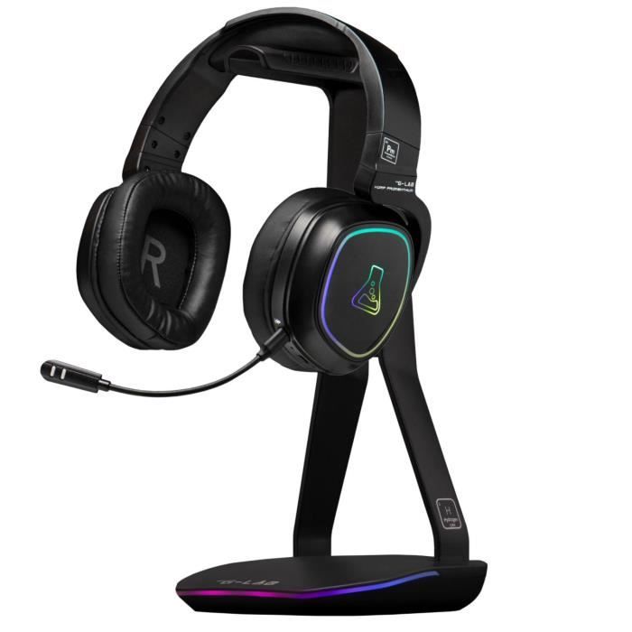 Support pour Casque/Micro-Casque - THE G-LAB - K-STAND HYDROGEN - 2 ports USB - Noir
