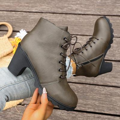 Новые боевые ботинки в европейском стиле, женские ботинки большого размера на толстом каблуке, короткие ботинки