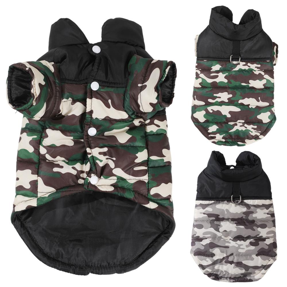Winter Pet Dog Clothes Waterproof Camouflage Small Dogs Jacket For Chihuahua French Bulldog Warm Puppy Cotton Coat Vest Apparel