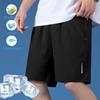 Large Sizes Reflective Stripes Men's Casual Loose Summer Beach Shorts Ice Silk Quick Dry Basketball Shorts