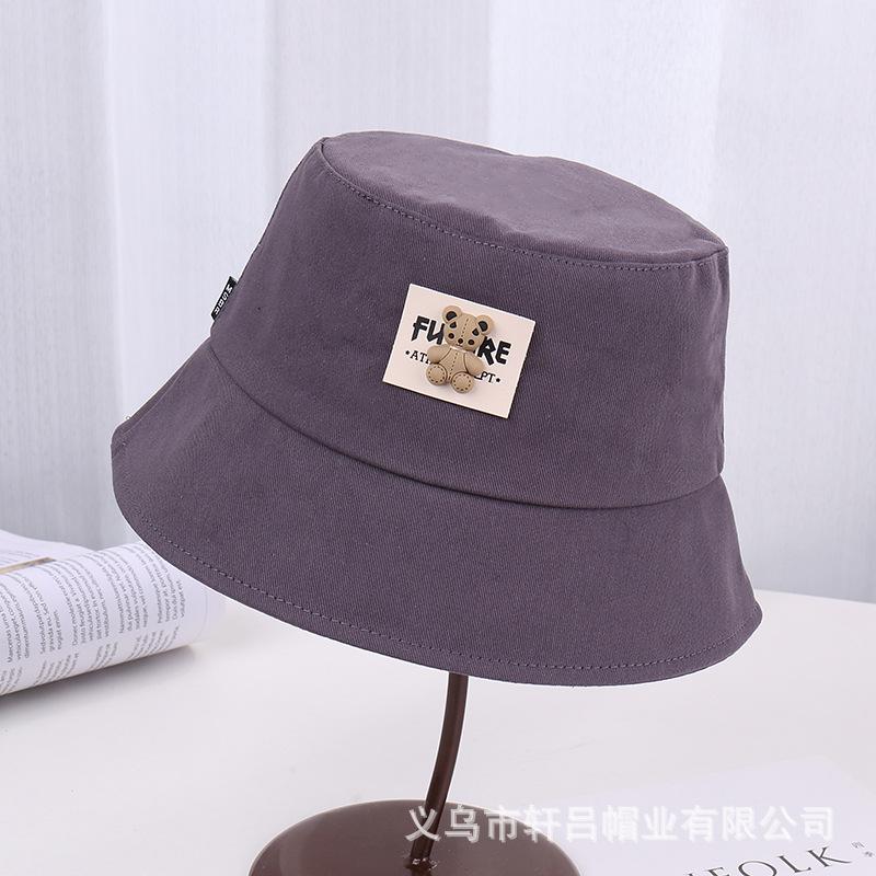 Spring new sunshade basin hat women's casual versatile cartoon bear fisherman hat outdoor sunscreen bucket hat