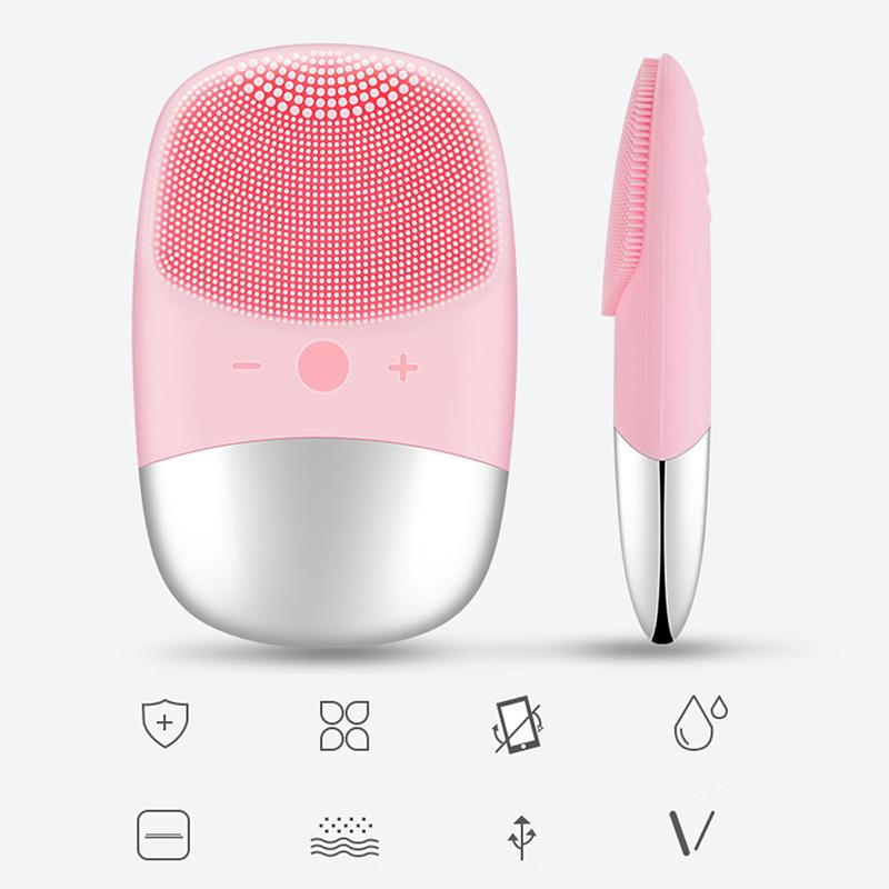 Sound Wave Home Beauty Device Beauty Equipment Electric Silicone Facial Brush Sonic Cleanser Deep Pore Facial Machine