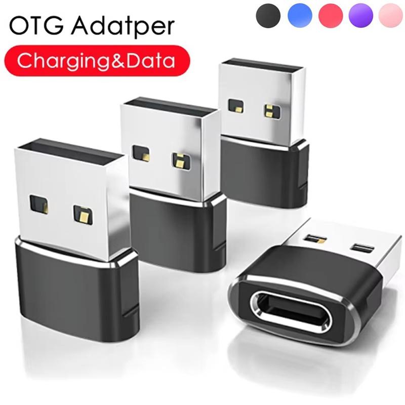 5Pcs USB Type C Female To USB Male Type-c Charger Adapters OTG Converter For Macbook Xiaomi iPhone Huawei Data Transfer Charging
